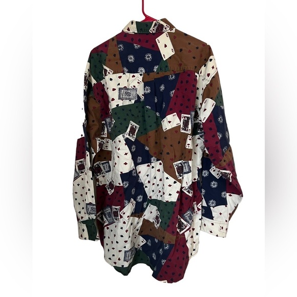 Vintage 90’s Deck of Cards Button-Down Cotton Shirt XL - Picture 2 of 3